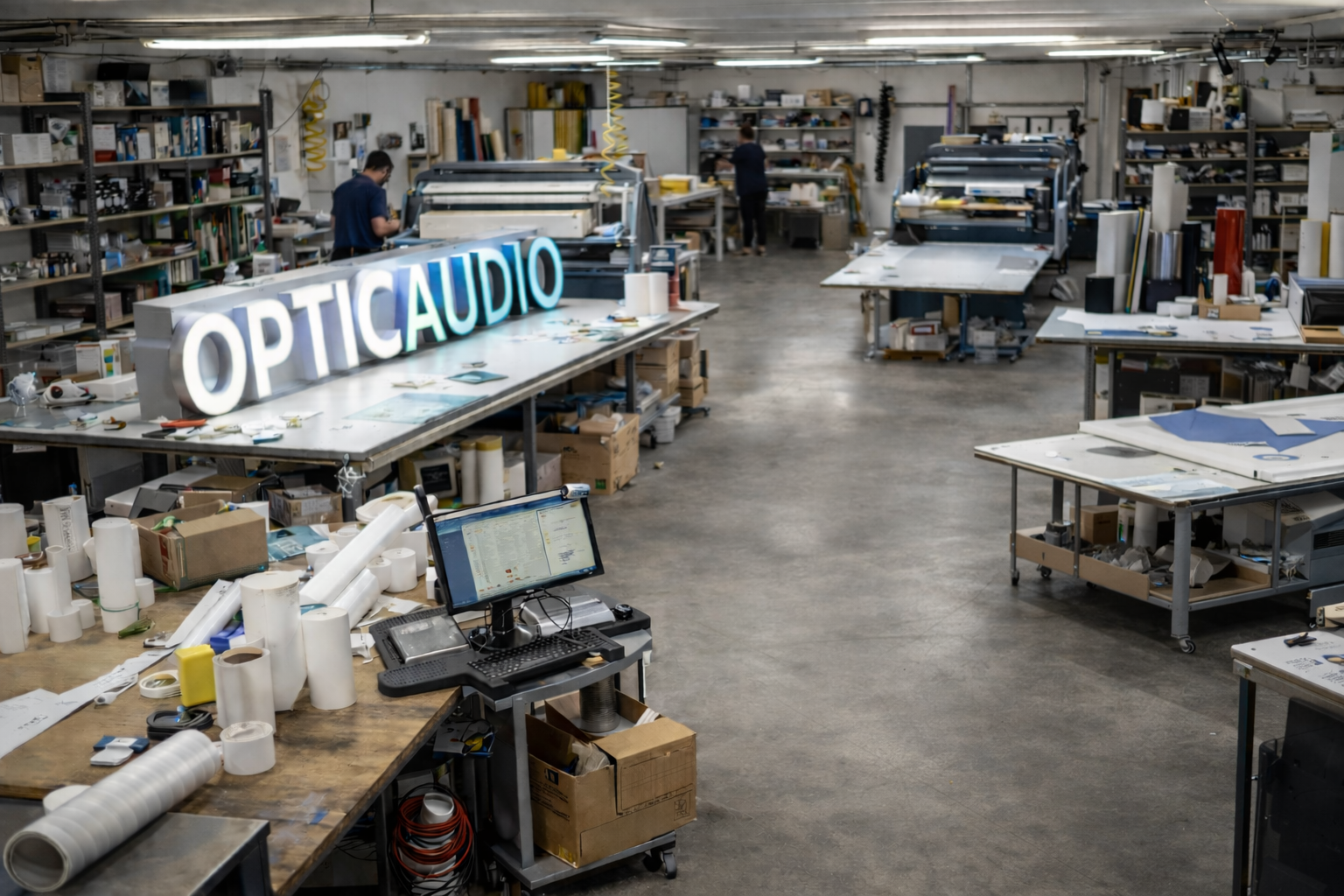 Atelier de fabrication d'enseignes